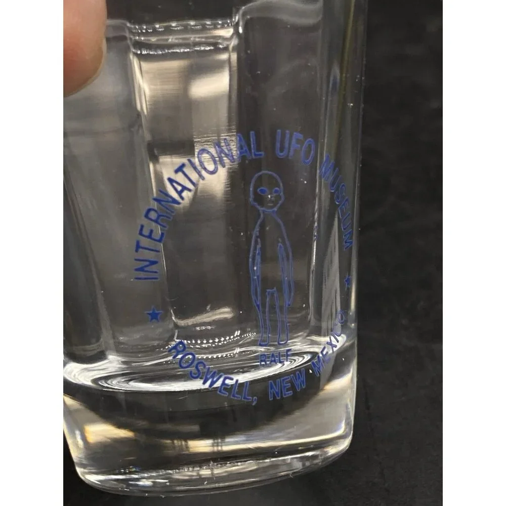 International UFO Museum Roswell New Mexico Alien Clear Shot Glass